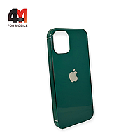 Чехол Iphone 12 Mini силиконовый, глянцевый с логотипом, зеленого цвета, Hicool