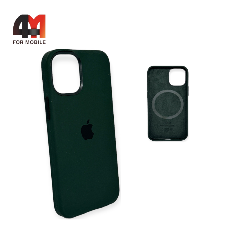 Чехол Iphone 12 Mini Silicone Case Premium + MagSafe, Cyprus Green - фото 1 - id-p226622836