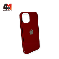 Чехол Iphone 12 Mini силиконовый, глянцевый с логотипом, красного цвета, Hicool