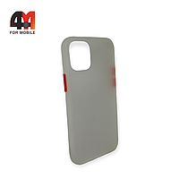 Чехол Iphone 12 Mini пластиковый с усиленной рамкой, белого цвета
