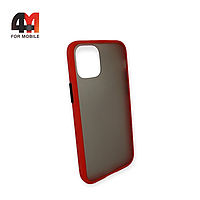 Чехол Iphone 12 Mini пластиковый с усиленной рамкой, красного цвета