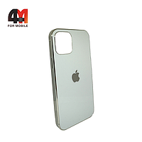 Чехол Iphone 12 Mini силиконовый, глянцевый с логотипом, белого цвета, Hicool
