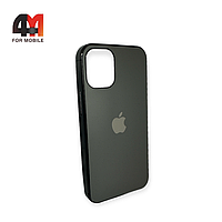 Чехол Iphone 12 Mini силиконовый, матовый с логотипом, серого цвета, Hicool