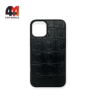 Чехол Iphone 12 Mini силиконовый, рептилия, черного цвета
