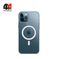 Чехол Iphone 12 Pro Max силиконовый, плотный + MagSafe , прозрачный, J-Case