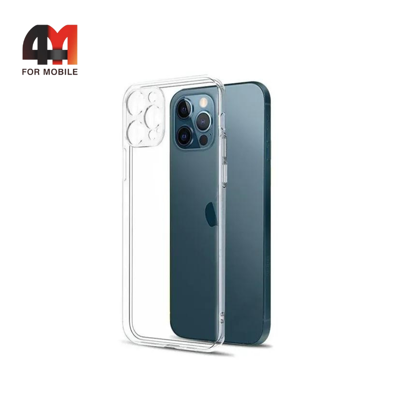 Чехол Iphone 12 Pro Max силиконовый, плотный, прозрачный, J-Case - фото 1 - id-p226617400