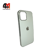 Чехол Iphone 12 Pro Max силиконовый, матовый с логотипом, белого цвета, Hicool