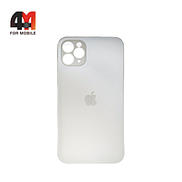 Чехол Iphone 12 Pro Max пластиковый, матовый с логотипом, белого цвета
