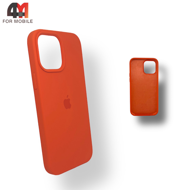 Чехол Iphone 12 Pro Max Silicone Case, 13 оранжевого цвета - фото 1 - id-p226617481