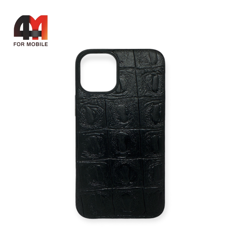 Чехол Iphone 12 Pro Max силиконовый, рептилия, черного цвета - фото 1 - id-p226620739