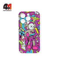Чехол Iphone 12 Pro Max силиконовый с рисунком, 014 лилового цвета, luxo