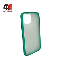 Чехол Iphone 12 Pro Max пластиковый с усиленной рамкой, мятного цвета