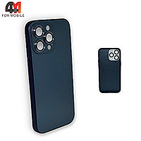 Чехол Iphone 12 Pro Max пластиковый, стеклянный, темно-серого цвета