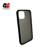 Чехол Iphone 12 Pro Max пластиковый с усиленной рамкой, черного цвета