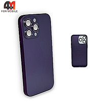 Чехол Iphone 12 Pro Max пластиковый, стеклянный, фиолетового цвета