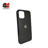 Чехол Iphone 12 Pro Max силиконовый, матовый с логотипом, серого цвета, Hicool