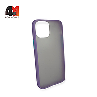 Чехол Iphone 12 Pro Max пластиковый с усиленной рамкой, лавандового цвета