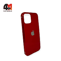 Чехол Iphone 12 Pro Max силиконовый, матовый с логотипом, красного цвета, Hicool