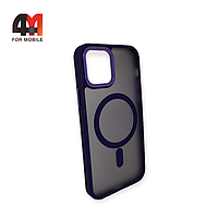 Чехол Iphone 12 Pro Max пластиковый с усиленной рамкой + MagSafe, фиолетового цвета, Protective Case