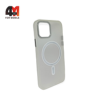 Чехол Iphone 12 Pro Max пластиковый с усиленной рамкой + MagSafe, белого цвета, Protective Case