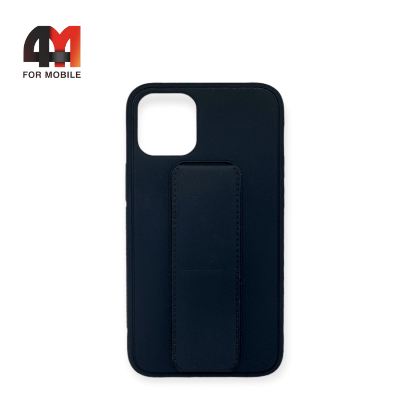 Чехол Iphone 12 Pro Max силиконовый с магнитной подставкой, синего цвета - фото 1 - id-p226621167