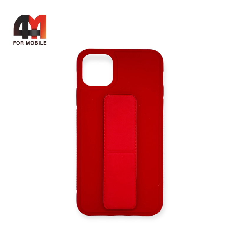 Чехол Iphone 12 Pro Max силиконовый с магнитной подставкой, красного цвета - фото 1 - id-p226622585