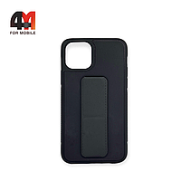 Чехол Iphone 12 Pro Max силиконовый с магнитной подставкой, черного цвета