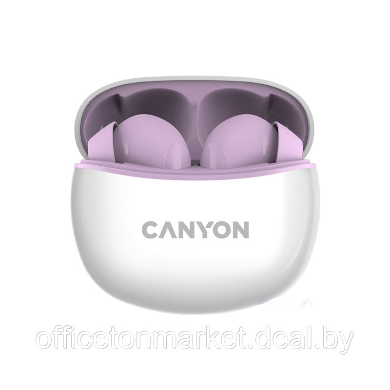 Наушники беспроводные "CANYON CNS-TWS5PU", бело-розовый - фото 1 - id-p222841725