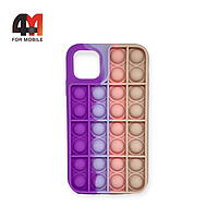Чехол Iphone 12/12 Pro силиконовый, pop it, фиолетового цвета