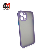 Чехол Iphone 12 Pro пластиковый с усиленной рамкой, лавандового цвета