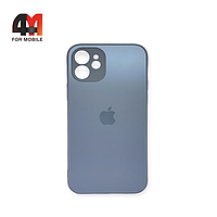 Чехол Iphone 12 пластиковый, матовый с логотипом, небесного цвета
