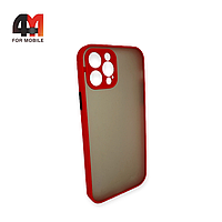 Чехол Iphone 12 Pro пластиковый с усиленной рамкой, красного цвета