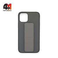 Чехол Iphone 12/12 Pro силиконовый, с магнитной подставкой, серого цвета