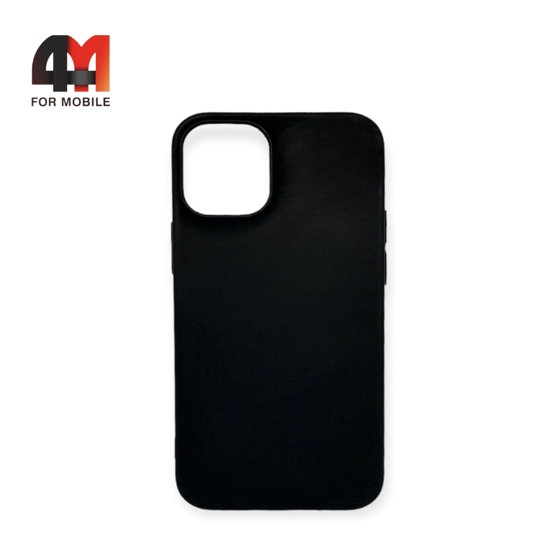 Чехол Iphone 12/12 Pro силиконовый, матовый, черного цвета - фото 1 - id-p226617312