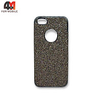 Чехол Iphone 5/5S/SE силиконовый, блестящий, серебристого цвета