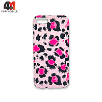 Чехол Iphone 5/5S/SE силиконовый с рисунком, леопардовый, розового цвета