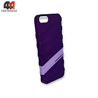 Чехол Iphone 5/5S/SE пластиковый, ребристый, фиолетового цвета