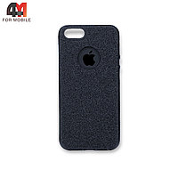 Чехол Iphone 5/5S/SE силиконовый с блестками, черного цвета