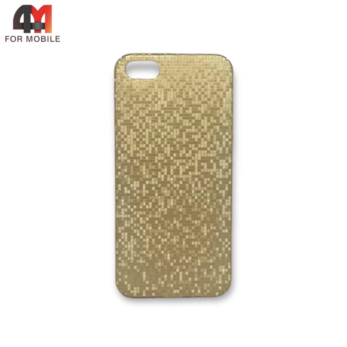 Чехол Iphone 5/5S/SE пластиковый, мозаика, золотого цвета - фото 1 - id-p226617686