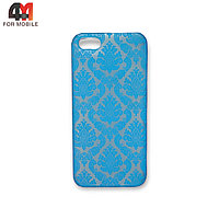 Чехол Iphone 5/5S/SE пластиковый, ажурный, голубого цвета