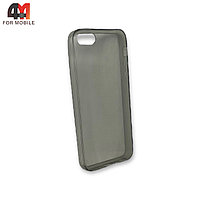 Чехол Iphone 5/5S/SE силиконовый, плотный, прозрачный серого цвета