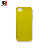 Чехол Iphone 5/5S/SE силиконовый, плотный, прозрачный желтого цвета