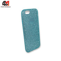 Чехол Iphone 6/6S силиконовый с блестками , голубого цвета