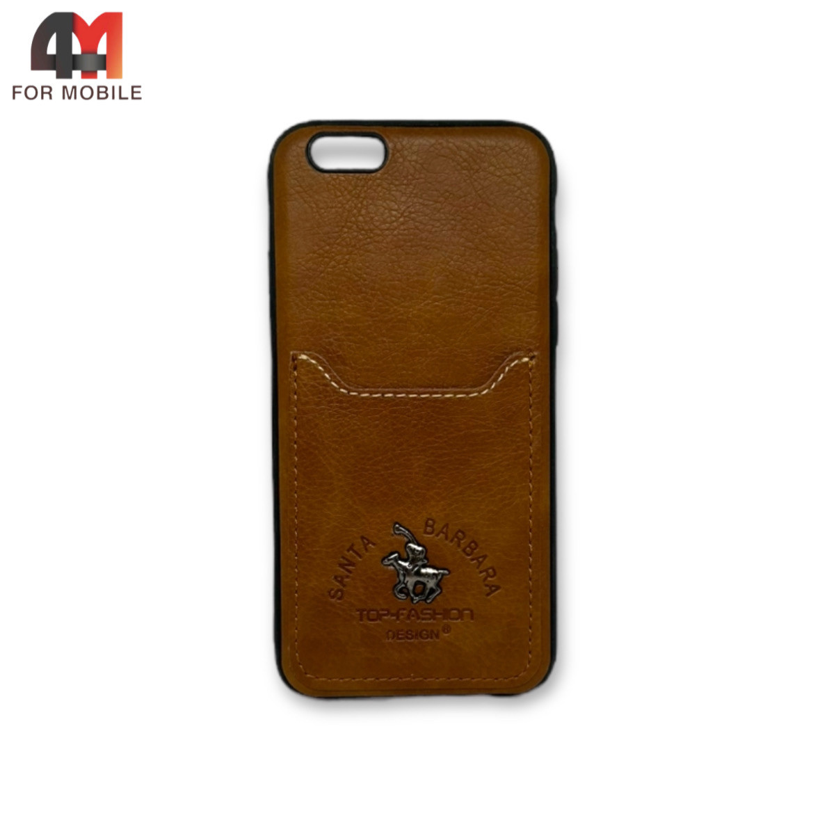 Чехол Iphone 6/6S силикон, кожа кармашек, коричневого цвета - фото 1 - id-p226622054