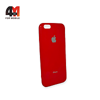 Чехол Iphone 6/6S силиконовый, глянцевый с логотипом, красного цвета