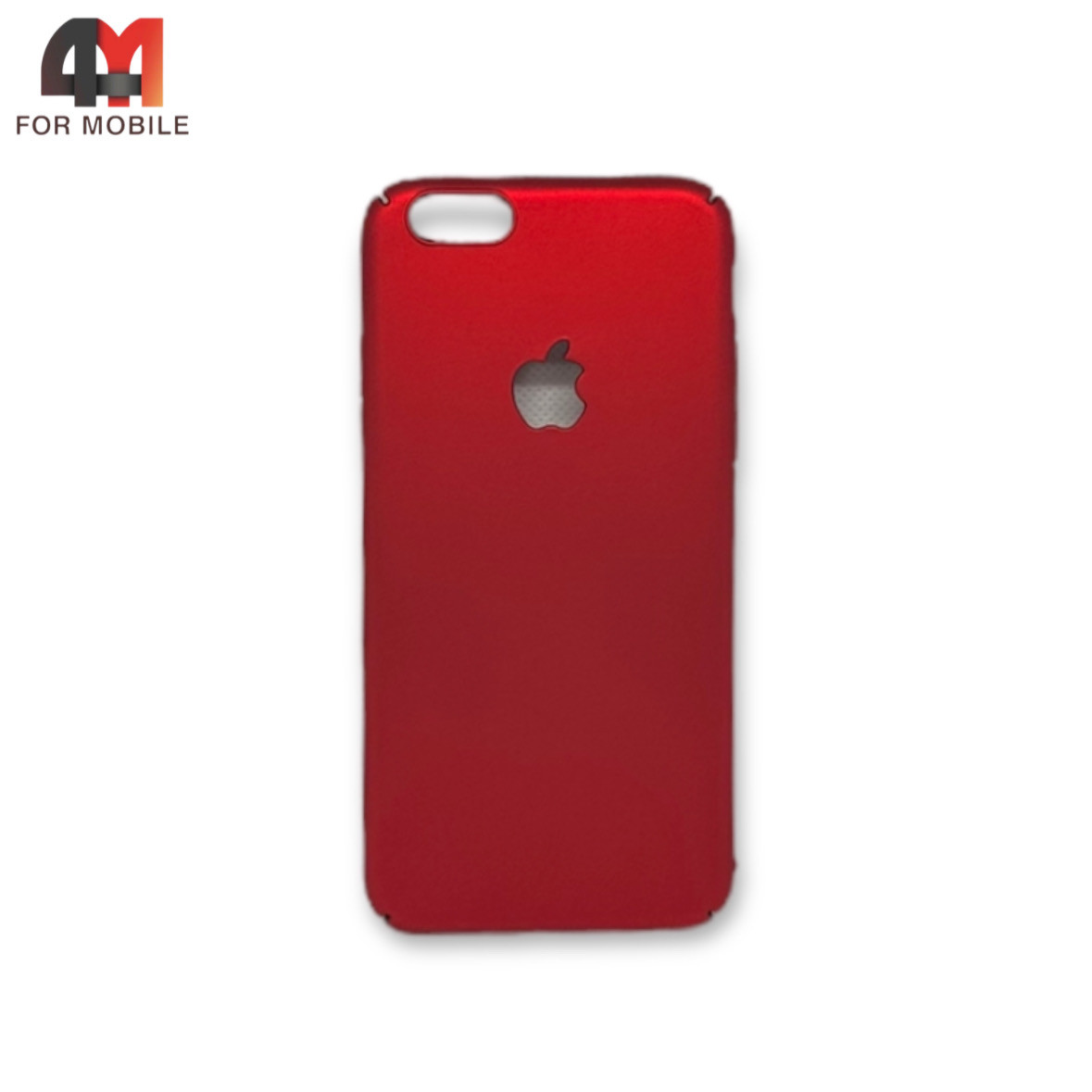 Чехол Iphone 6/6S пластиковый, матовый, красного цвета - фото 1 - id-p226617315
