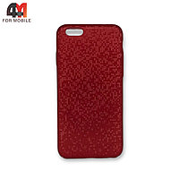 Чехол Iphone 6/6S пластиковый, мозаика, красного цвета