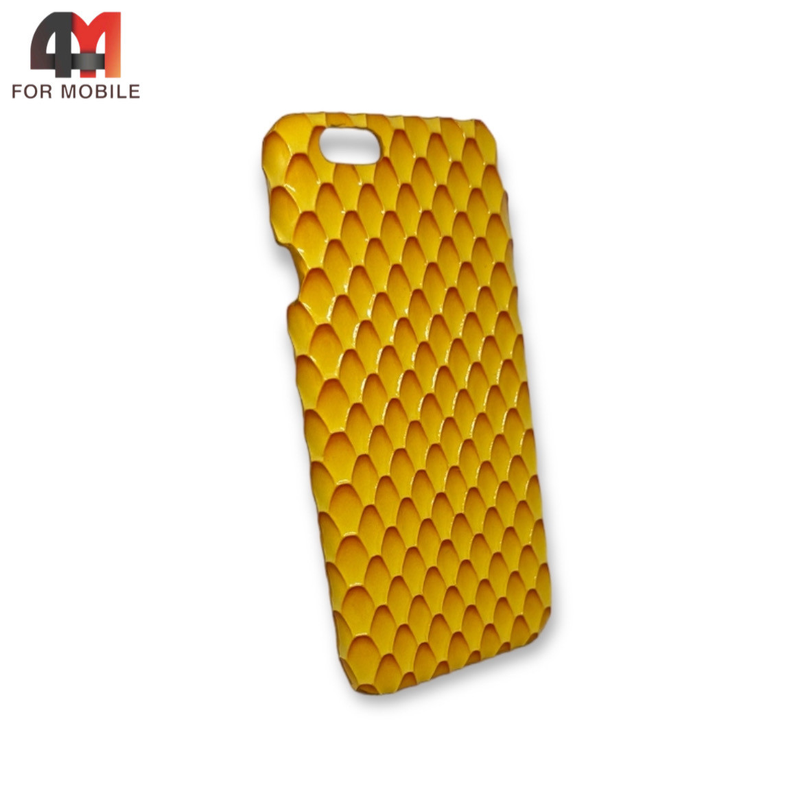Чехол Iphone 6/6S пластиковый, рептилия, желтого цвета - фото 1 - id-p226621493