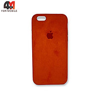 Чехол Iphone 6/6S пластиковый, Alcantara, оранжевого цвета