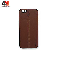 Чехол Iphone 6/6S силиконовый, под кожу, коричневого цвета, HDD